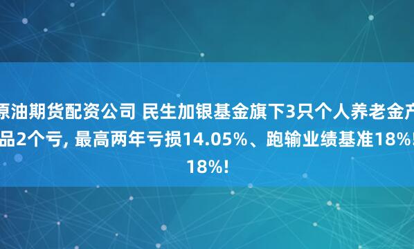 原油期货配资公司 民生加银基金旗下3只个人养老金产品2个亏, 最高两年亏损14.05%、跑输业绩基准18%!