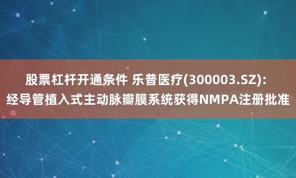 股票杠杆开通条件 乐普医疗(300003.SZ): 经导管植入式主动脉瓣膜系统获得NMPA注册批准