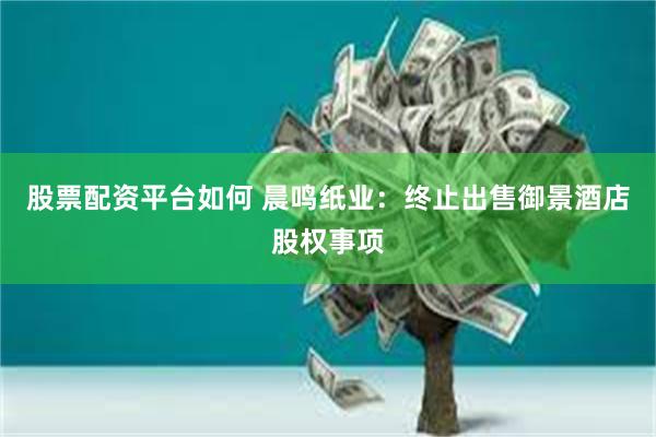 股票配资平台如何 晨鸣纸业：终止出售御景酒店股权事项