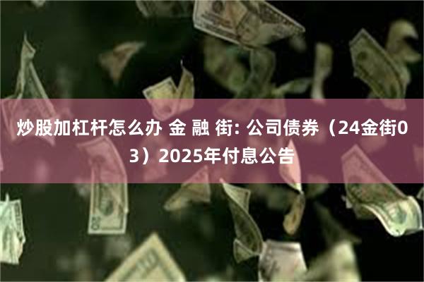 炒股加杠杆怎么办 金 融 街: 公司债券（24金街03）2025年付息公告