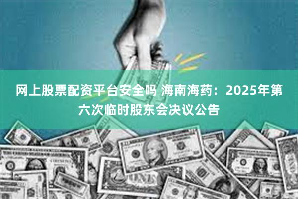 网上股票配资平台安全吗 海南海药:2025年第六次临时股东会决议公告
